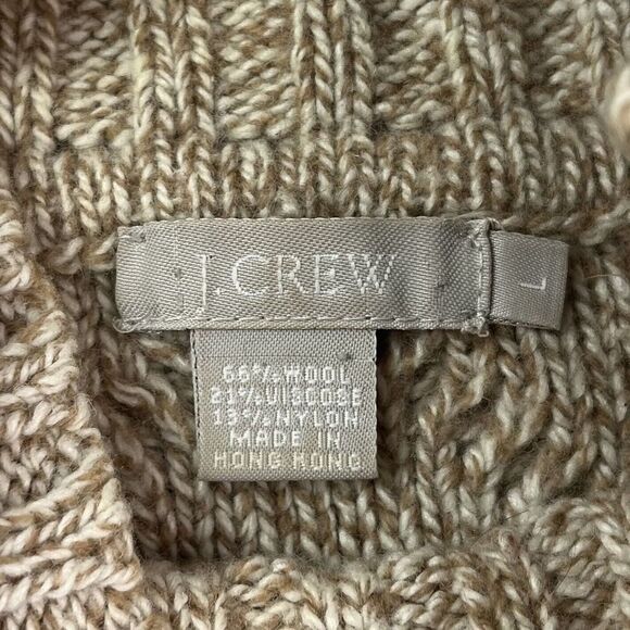 J Crew Y2K Wool Blend Pullover Mock Neck Sweater Fisherman Cable knit chunky - Picture 5 of 10